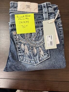 Miss Me Medium Blue Embroidered Sequin Boot Cut Jeans